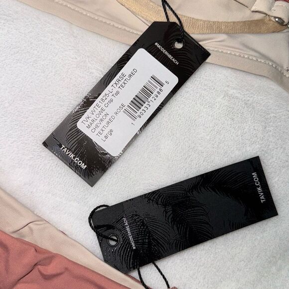 Tavik MARLOWE Crop Top & ALI Mini Bottom TEXTURED CHEVRON Set Size Large - Picture 4 of 6